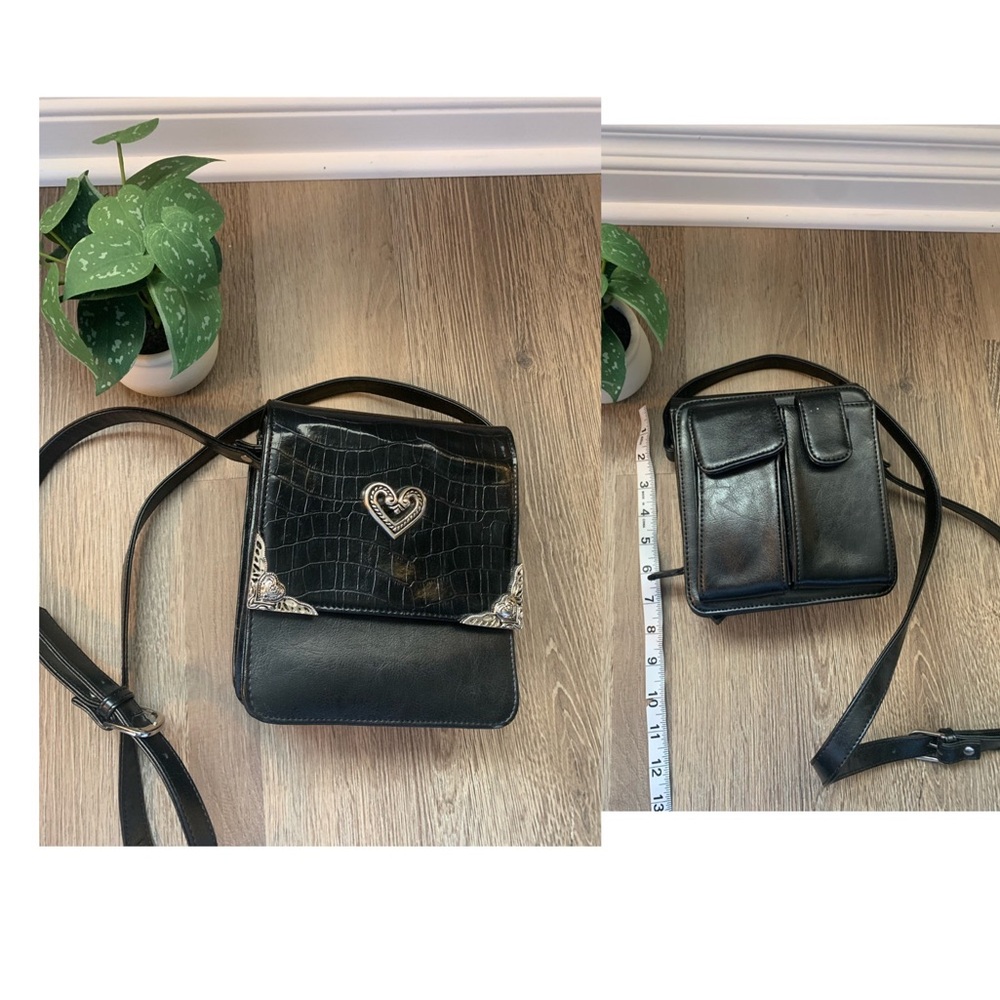 Vintage Black leather Brighton crossbody